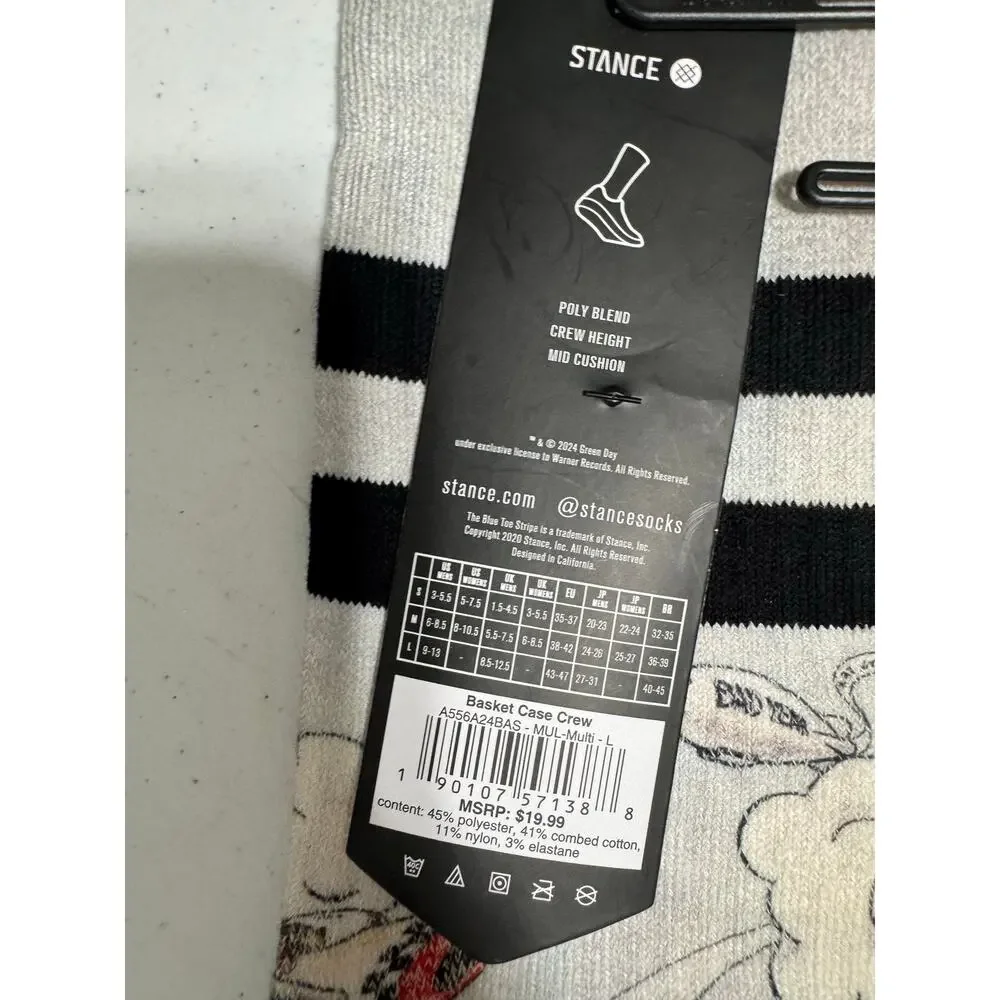 Stance Green Day Basket Case Socks Size Large - Picture 4 of 7